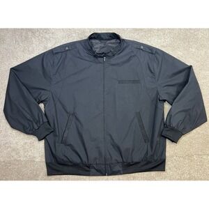 Vintage‎ Personal Choice Mens Black Full Zip Jacket Lightweight Nylon 2XL TL